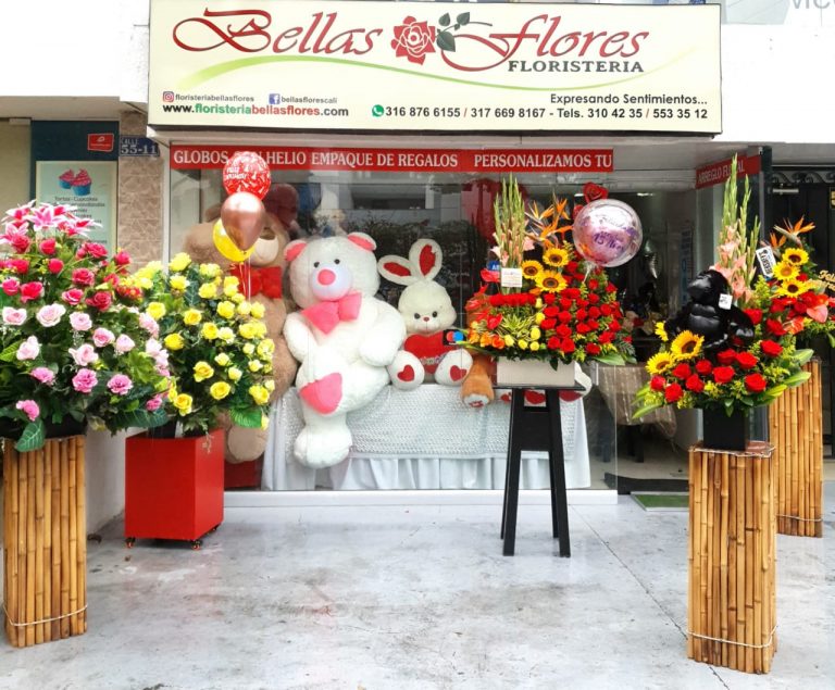 Sede física de Floristería Bellas Flores en la Calle 9 número 55-13, Camino Real, Cali